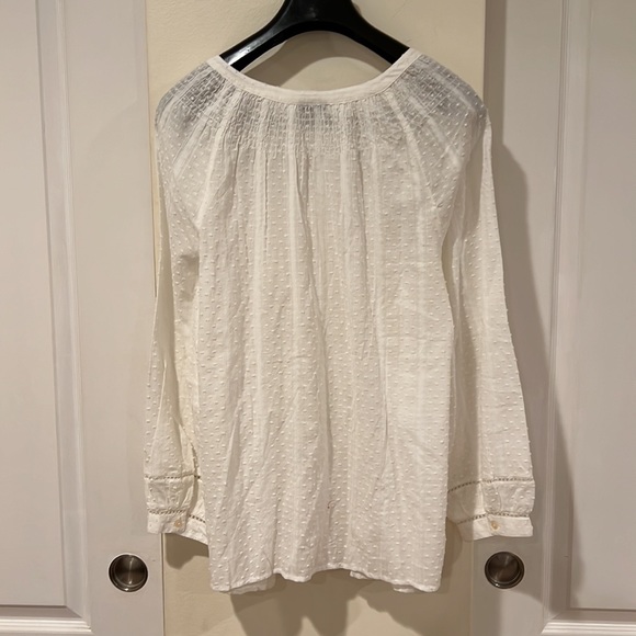 Talbots White Swiss Dot Peasant Blouse - Picture 5 of 5